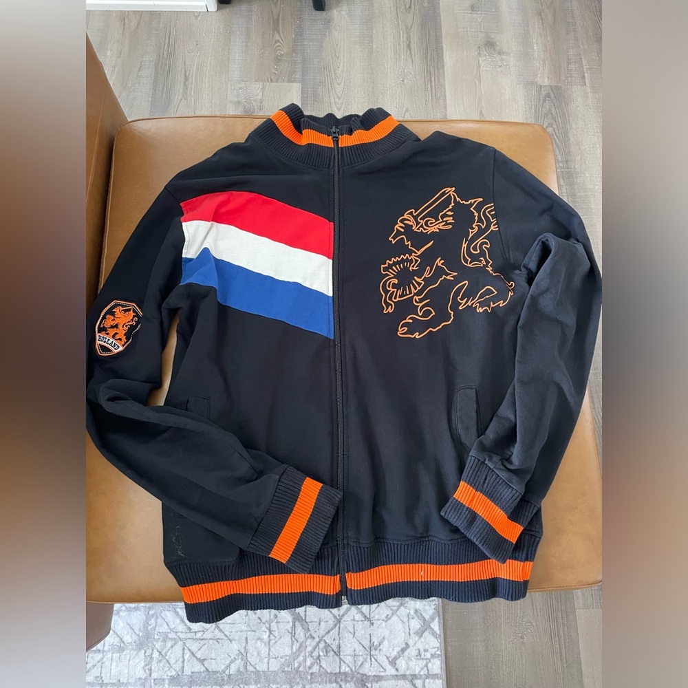 Badge Classics Holland Jacket Cotton Embroidered Size Medium Track Jacket